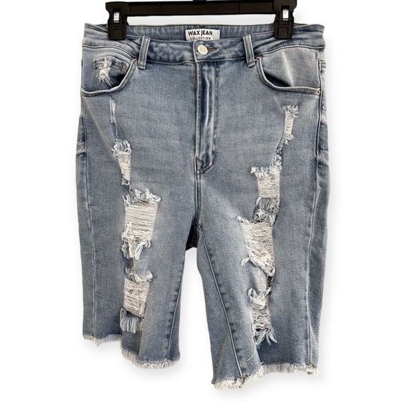 Wax‎ Jeans Collection Distressed High Rise Cut Off Jean Shorts Size 2X - Picture 1 of 3
